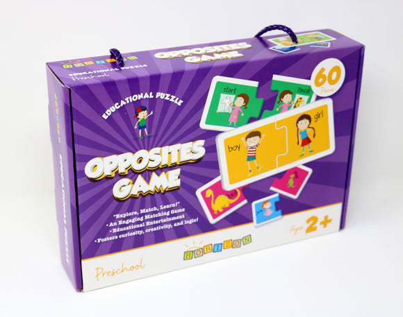 Horizon Educational Puzzle Opposites Game for Children Ages 2+, 60 Game Cards with 30 Opposite Concepts