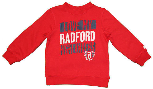 NCAA RU Radford University Love My Highlanders Toddlers' Crew Neck Fleece
