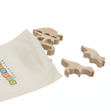 Dinosaur Wooden Toy Set – 10-Piece Montessori-Inspired Natural Beech Dinosaurs with Carry Bag – Safe, Handheld Figures for Toddlers & Kids Ages 3+