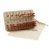 Montessori Wooden Counting Toy – Number Learning Set with Red Pegs & Bag | Educational Preschool Math Game for Toddlers Ages 3+ | Natural Wood, Fine Motor Skill Development
