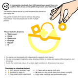 XOX Balance Game – Montessori Wooden Tic Tac Toe Toy – Handmade Natural Beech Wood Educational Game – Motor Skill & Strategy Toy for Kids 3+ – Safe, Eco-Friendly & Non-Toxic