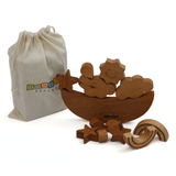 Sky Balance Game – Montessori Wooden Stacking Toy for Kids & Adults – 100% Natural Beech Wood, Handmade & Non-Toxic – Educational Family Game for Focus, Coordination & Patience – Ages 3+