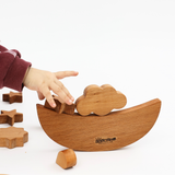 Sky Balance Game – Montessori Wooden Stacking Toy for Kids & Adults – 100% Natural Beech Wood, Handmade & Non-Toxic – Educational Family Game for Focus, Coordination & Patience – Ages 3+