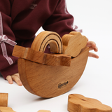 Sky Balance Game – Montessori Wooden Stacking Toy for Kids & Adults – 100% Natural Beech Wood, Handmade & Non-Toxic – Educational Family Game for Focus, Coordination & Patience – Ages 3+