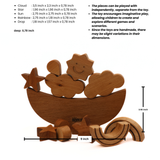 Sky Balance Game – Montessori Wooden Stacking Toy for Kids & Adults – 100% Natural Beech Wood, Handmade & Non-Toxic – Educational Family Game for Focus, Coordination & Patience – Ages 3+