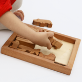 Animal Kingdom Wooden Puzzle – 17-Piece Montessori Toy for Toddlers Ages 3+ – 100% Natural Beech Wood, Non-Toxic, Handmade – Educational Animal Shape Sorter for Fine Motor & Cognitive Skills