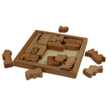 Animal Kingdom Wooden Puzzle – 17-Piece Montessori Toy for Toddlers Ages 3+ – 100% Natural Beech Wood, Non-Toxic, Handmade – Educational Animal Shape Sorter for Fine Motor & Cognitive Skills