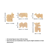 Animal Kingdom Wooden Puzzle – 17-Piece Montessori Toy for Toddlers Ages 3+ – 100% Natural Beech Wood, Non-Toxic, Handmade – Educational Animal Shape Sorter for Fine Motor & Cognitive Skills