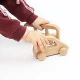 Wooden Vehicle Set – 3-Piece Natural Beechwood Toy Set for Kids Ages 3+ – Includes Wooden Car, Truck, and Bus – Montessori Educational Push Toy – Handmade, Non-Toxic Finish