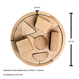 Natural Beech Wooden Shape Sorter – Montessori Waldorf Toy for Toddlers | Fine Motor Skills, Balance & Shape Recognition | Handcrafted Educational Toy for Kids Ages 3+