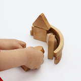 Natural Beech Wooden Shape Sorter – Montessori Waldorf Toy for Toddlers | Fine Motor Skills, Balance & Shape Recognition | Handcrafted Educational Toy for Kids Ages 3+