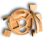 Natural Beech Wooden Shape Sorter – Montessori Waldorf Toy for Toddlers | Fine Motor Skills, Balance & Shape Recognition | Handcrafted Educational Toy for Kids Ages 3+