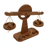 Wooden Balance Scale Toy – Handmade Montessori Learning Toy for Kids – 100% Natural Wood Educational Weight Scale – Develops Logic, Coordination & Problem Solving – Ages 3+
