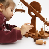Wooden Balance Scale Toy – Handmade Montessori Learning Toy for Kids – 100% Natural Wood Educational Weight Scale – Develops Logic, Coordination & Problem Solving – Ages 3+