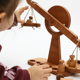 Wooden Balance Scale Toy – Handmade Montessori Learning Toy for Kids – 100% Natural Wood Educational Weight Scale – Develops Logic, Coordination & Problem Solving – Ages 3+
