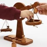 Wooden Balance Scale Toy – Handmade Montessori Learning Toy for Kids – 100% Natural Wood Educational Weight Scale – Develops Logic, Coordination & Problem Solving – Ages 3+