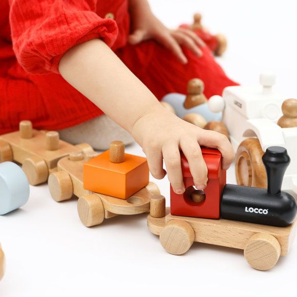Horizon Educational Train | Wooden Shape Sorter Train Montessori Toy for Toddlers (Ages 3+)