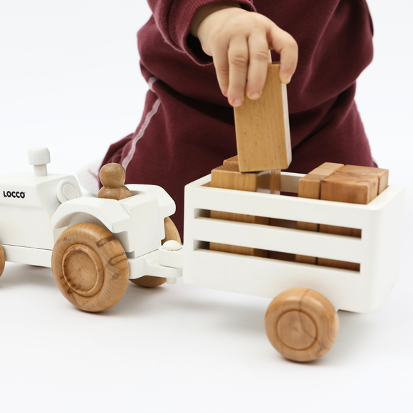 Montessori 2-in-1 Tractor & Block Set for Hands-on Learning (Ages 3+)