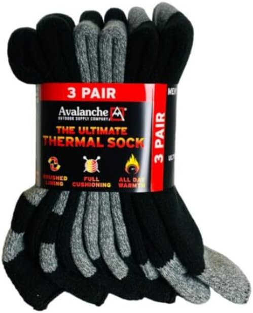 Avalanche Men's Ultimate Thermal Sock, 3 pair