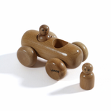 Wooden Sausage Car with Two Peg Dolls – Montessori Toy for Toddlers (Ages 3+)