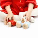 Wooden Sausage Car with One Peg Doll – Montessori Toy for Toddlers (Ages 3+)