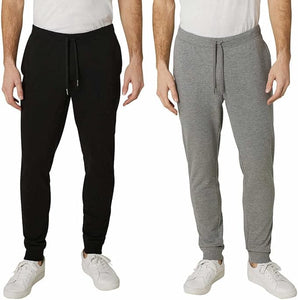 Weatherproof Vintage Men's 2 Pack French Terry Slim Tapered Fit Everyday Jogger Pant with Flex Waistband