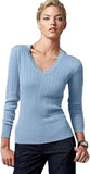 Tommy Hilfiger Women's Sweater V-Neck Pullover Lightweight Long Sleeve Knit New