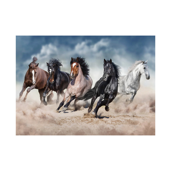 AMAZING PUZZLES 1000 Piece Jigsaw Puzzle for Kids and Adults 19x27in - Wild Horses