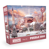 AMAZING PUZZLES 1000 Piece Jigsaw Puzzle for Kids and Adults 19x27in Poster Included - Hagia Sophia