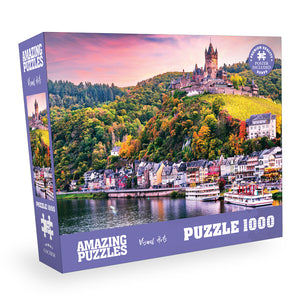 AMAZING PUZZLES 1000 Piece Jigsaw Puzzle for Kids and Adults 19x27in Poster Included - Cochem, Germany