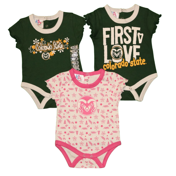 NCAA Colorado State University Rams Infant 3-Pack Bodysuits