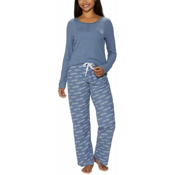 Calvin Klein Womens 2 Piece Fleece Pajama Set