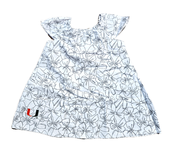 NCAA UM University of Miami Hurricanes Infant Toddler 2-Piece Cap Sleeves Dress with Bloomer Set