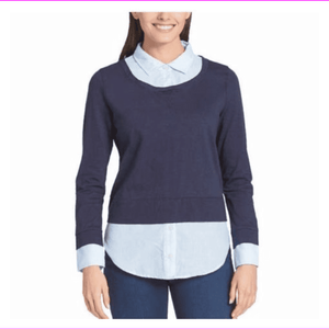 TOMMY HILFIGER Women's Layered Long Sleeve Shirt