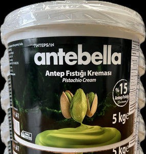 Antebella Pistachio Nut Butter Sauce, 15% Pistachio, Sauce for Bread, Kunafah, Dubai Chocolate Bars, No Palm Oil, 5kg/11lbs