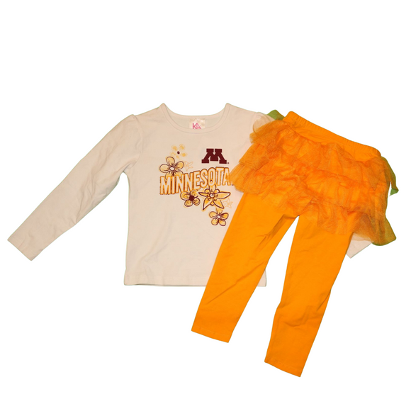 NCAA University of Minnesota Golden Gophers Toddlers Girls 2 Piece Body Suits