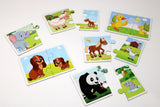 Horizon Educational Puzzle Animals and Babies Game Cards, Early Learning Educational Cards for 2-5 Year Olds, Find and Match System