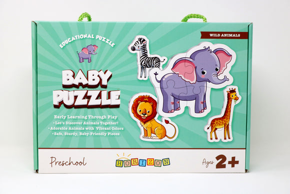 Horizon Educational Puzzle Baby Puzzle Early Learning Through Play - Wild Animals