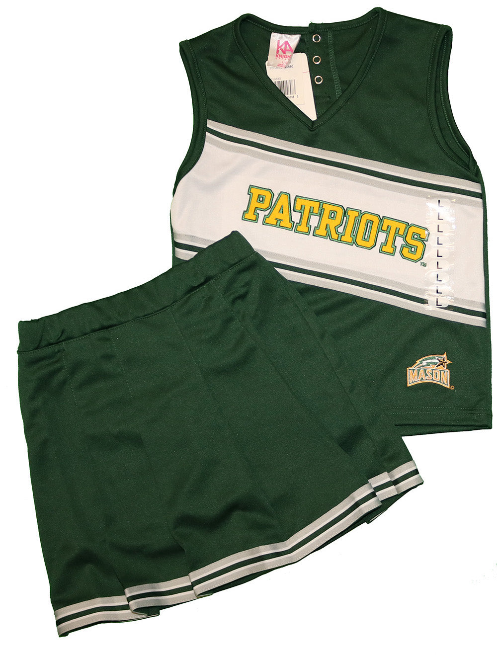 NCAA GMU George Mason University Patriots Youth Cheerleader Outfit Green & White Small NCAA GMU George Mason University Patriots Youth Cheerleader Outfit Green & White Small