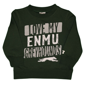 NCAA ENMU Eastern New Mexico University Love My Greyhounds Toddlers’ Long Sleeve Crew Neck Fleece