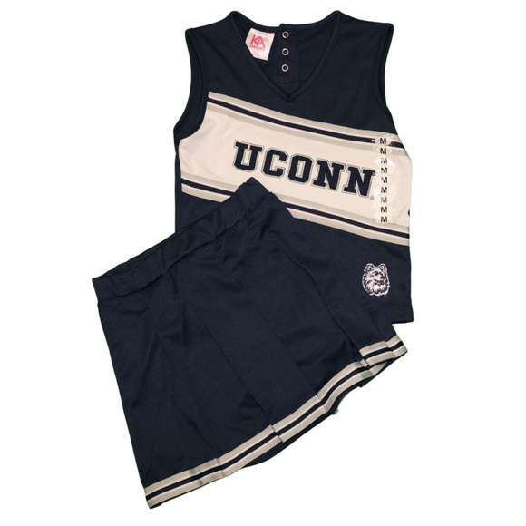 NCAA University of Connecticut UConn Huskies Girls Sleeveless Cheerleader Set