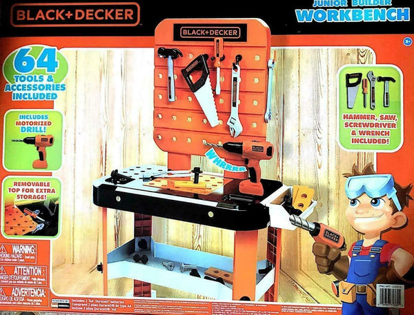 Black Decker Junior Power Workbench Workshop with Action Lights So Emayzing