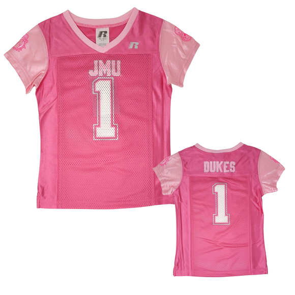 NCAA JMU James Madison University Girls' Youth Short Sleeve Football Fan Jersey