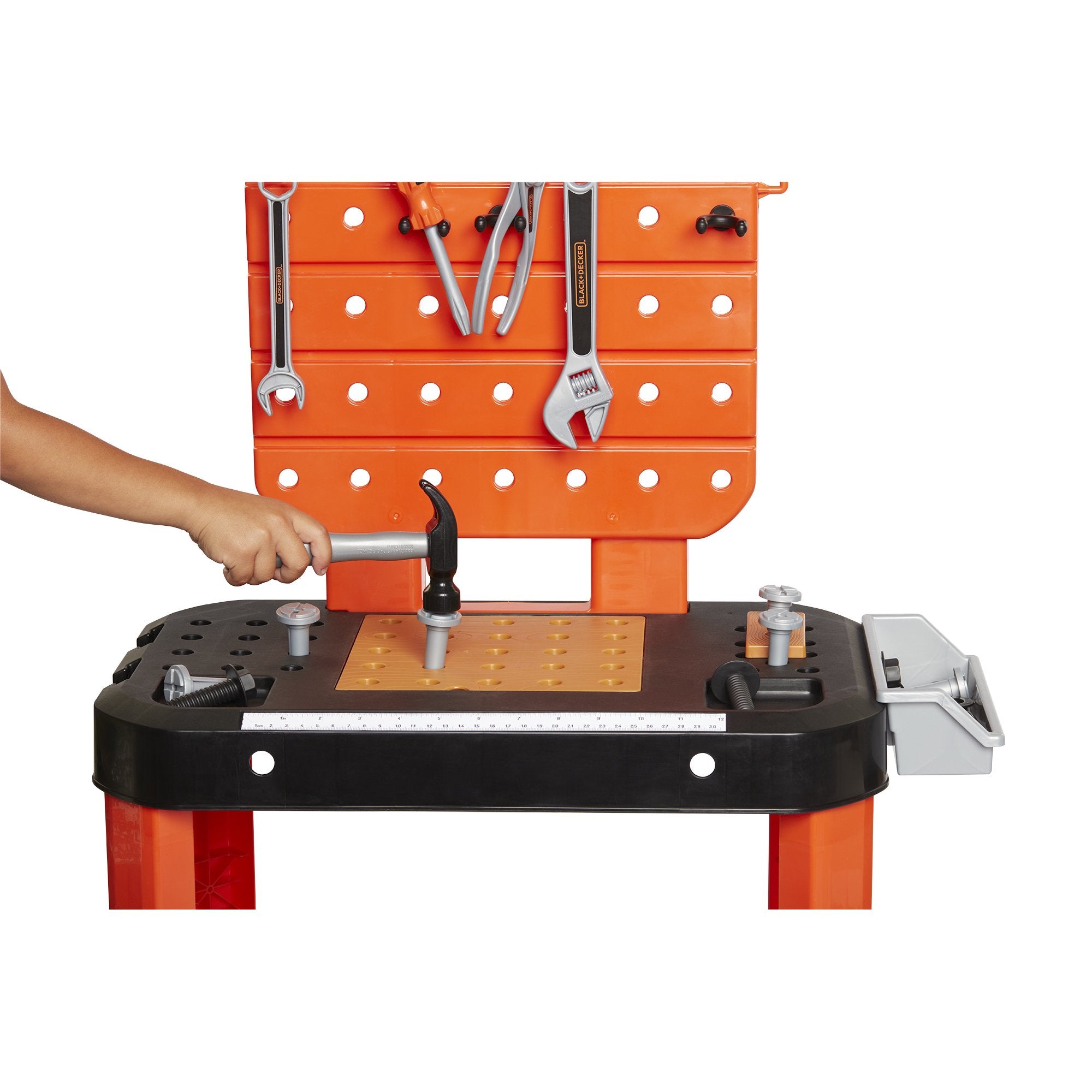 Black and Decker Junior Carrying Case Workbench, with100 Play Tools and  Accessories includes Carrying Case and a Play Motorized Drill 