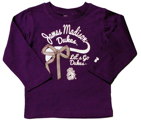 NCAA JMU James Madison University Toddlers' Lets Go Dukes Long Sleeves Crew Neck Tee