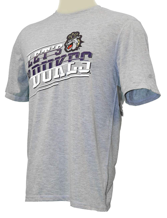 NCAA JMU James Madison University Men's Lets Go Dukes Heather Crew Neck Tee