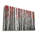 Monochrome Autumn Red Leaves Forest Landscape in Black and White insigne Wrapped Wall Art Picture Print Canvas