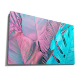 Tropical and Palm Leaves in Vibrant Bold Gradient Holographic Colors Concept Art Minimal Surrealism insigne Wrapped Wall Art Picture Print Canvas