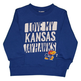 NCAA University of Kansas Love My Jayhawks Toddlers' Crew Neck Fleece