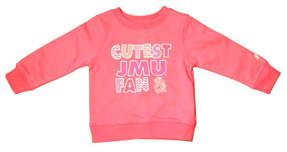 NCAA JMU James Madison University Toddlers' Cutest JMU Fan Crew Neck Fleece Sweatshirt